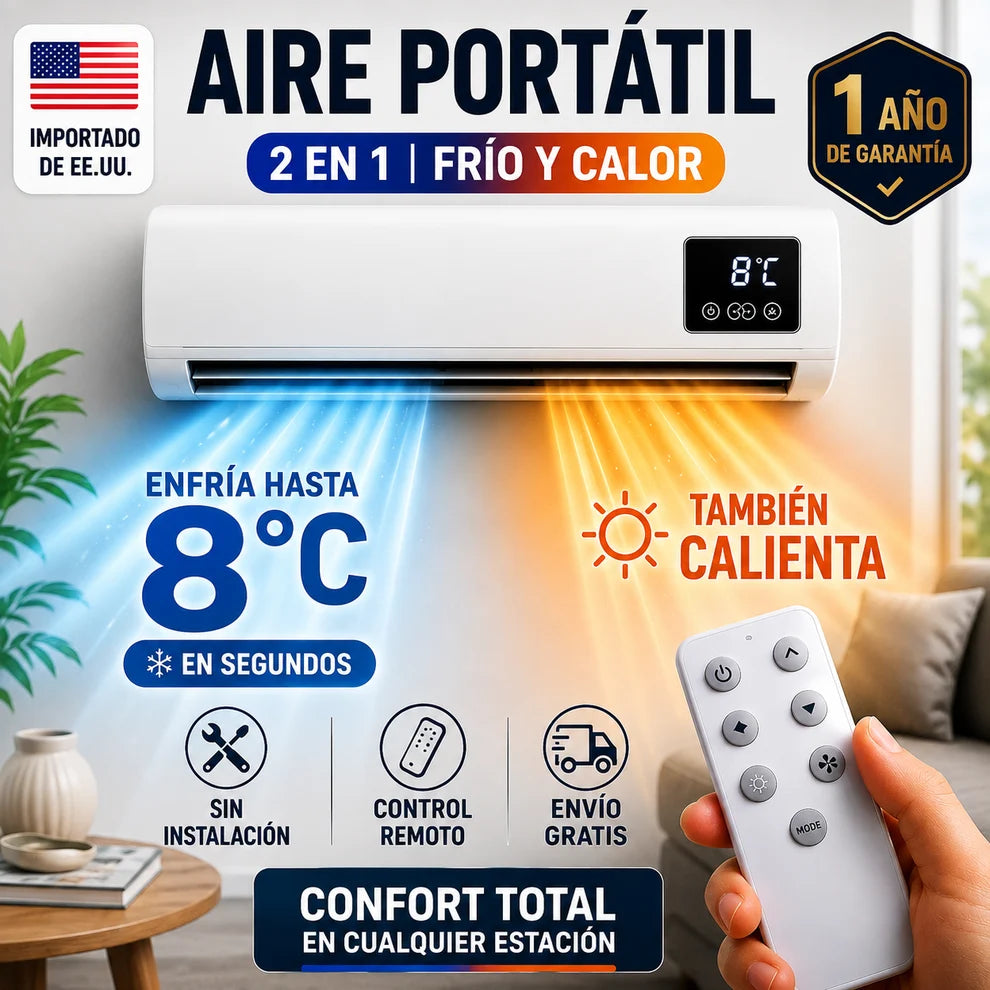 Aire Acondicionado Portátil 2 en 1: Frío y Calor para Tus espacios