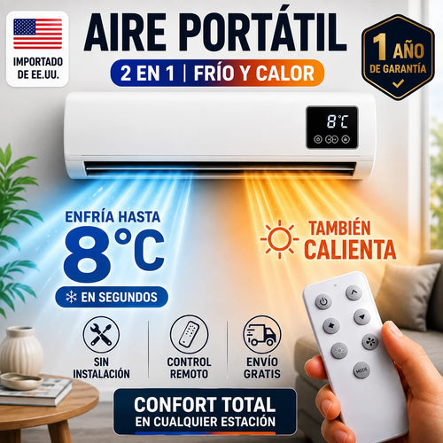 Aire Acondicionado Portátil 2 en 1: Frío y Calor para Tus espacios