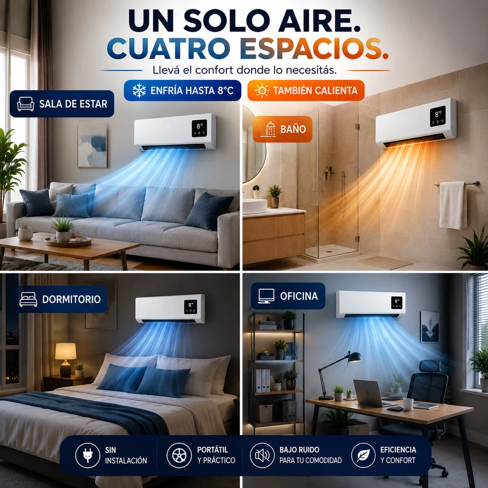 Aire Acondicionado Portátil 2 en 1: Frío y Calor para Tus espacios